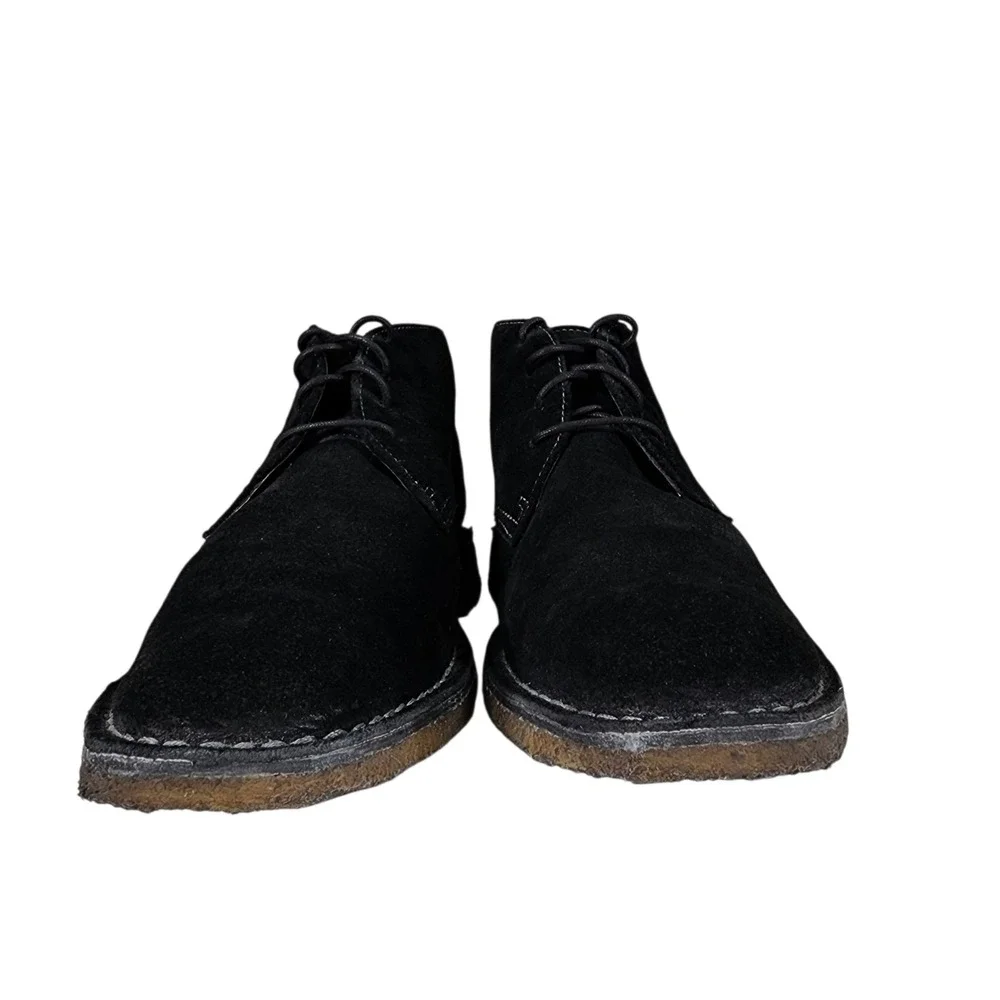 Johnston Murphy Chukka Boot 10.5 Men Runnell Black Sheep Skin Suede Leather Lace